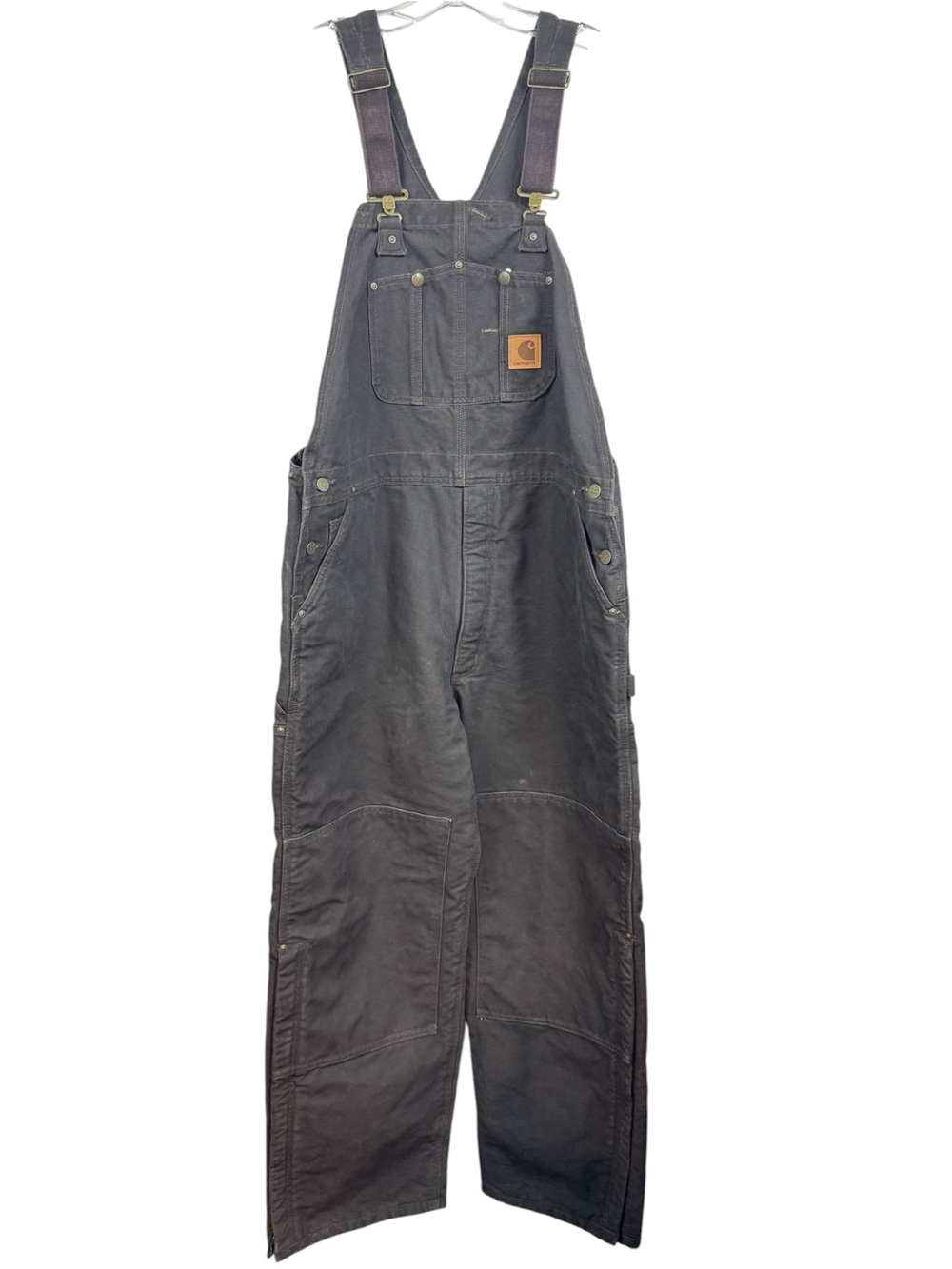 Carhartt Firm Duck Arctic-Lined Bib Overalls sz XL Dark Brown